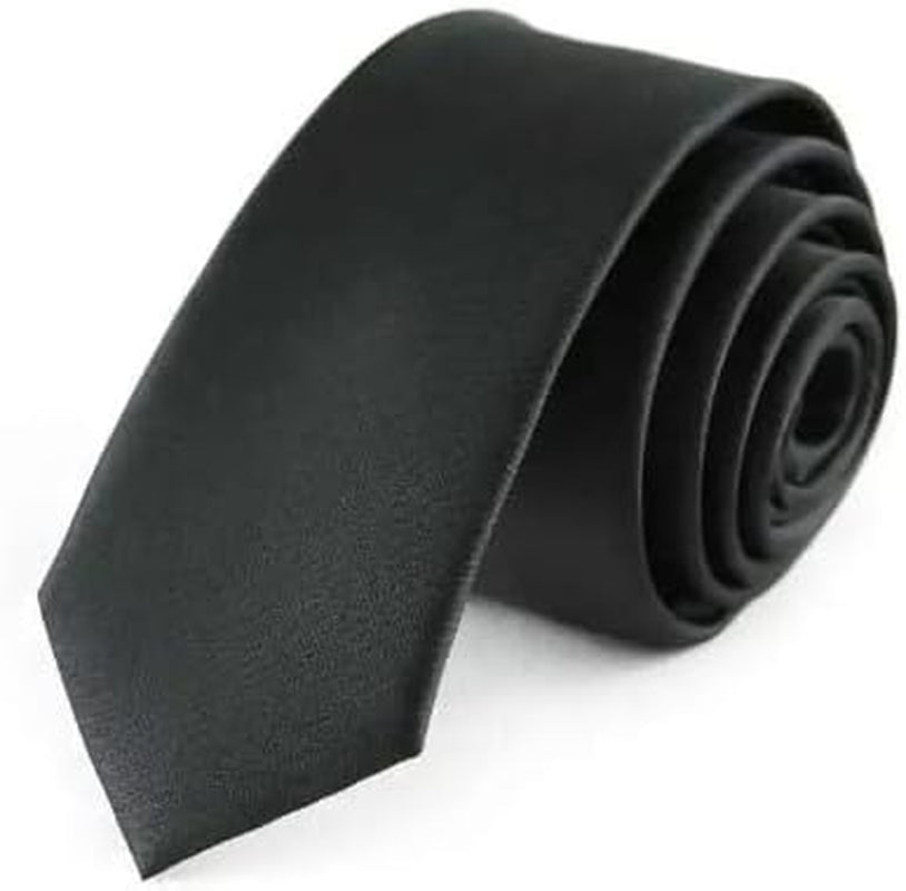 Mens Black Slim Skinny Wool Tie Necktie Wedding Present