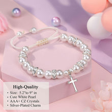 Load image into Gallery viewer, Baptism Gifts for Girl, First Communion Gifts Bracelets for Girls, Cross Bracelet
