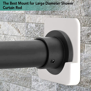 Adhesive Shower Rod Tension Holder | Mount Retainer for Wall | No Drilling | Stick on | 2 Pack, White (Shower Curtain Rod Not Included)