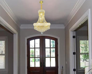 Crystal Chandeliers Chandeliers for Dining Room （15.7Inx21In） Gold Chandelier Can Be Used in Dining Room, Living Room, Bedroom, Entrance, Staircase, Kitchen Island