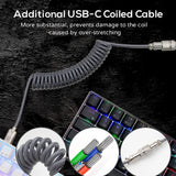 RK61 60% Mechanical Keyboard with Coiled Cable, 2.4Ghz/Bluetooth/Wired, Wireless Bluetooth Mini Keyboard 61 Keys, RGB Hot Swappable Brown Switch Gaming Keyboard with Software - White