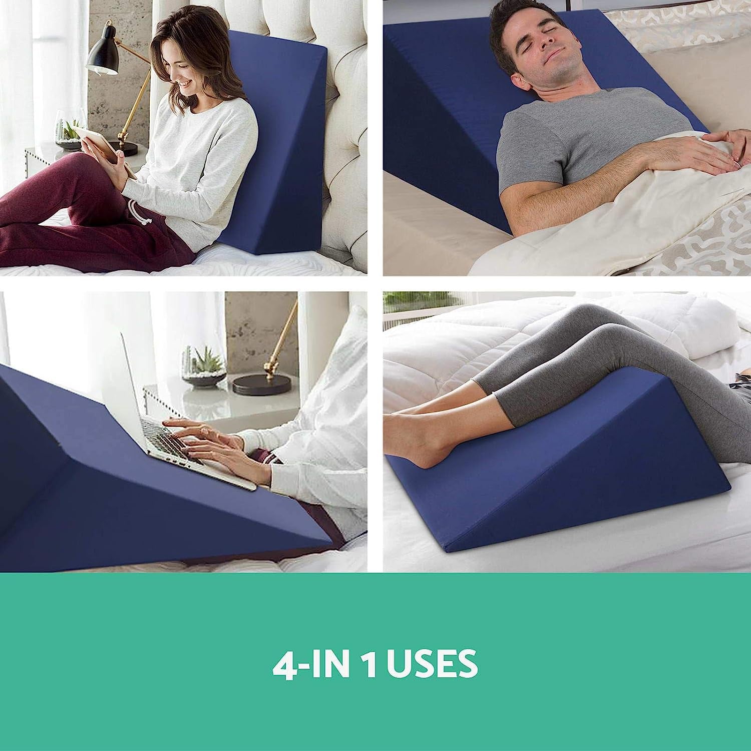 Memory Foam Wedge Pillow Cushion Neck Back Support Waterproof BU