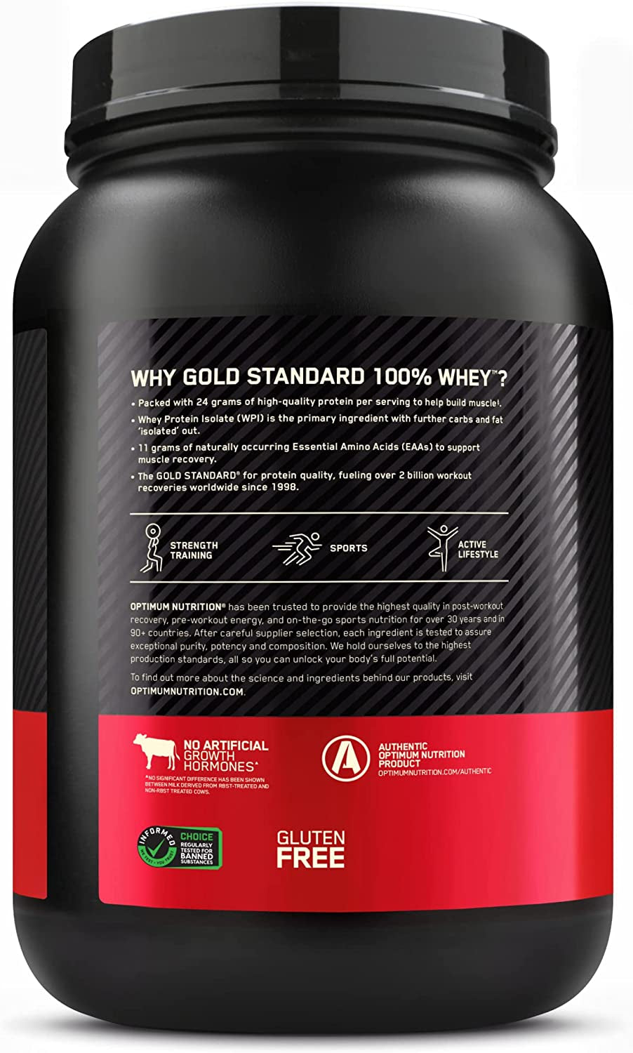 Gold Standard 100% Whey Protein Powder, Vanilla Ice Cream, 907G