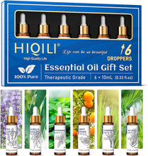 Load image into Gallery viewer, Essential Oils for Diffusers for Home, Natural Pure Aromatherapy Oils Gift Set for Humidifiers, Skin Care, Hair Care, Massage, Spray, Soak Making- 6X10Ml
