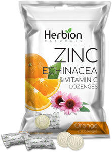 Zinc, Echinacea & Vitamin C Lozenges with Natural Orange Flavor - 25 CT – Dietary Supplement – Supports Immune System – Promotes Overall Good Health for Adults and Children 5+