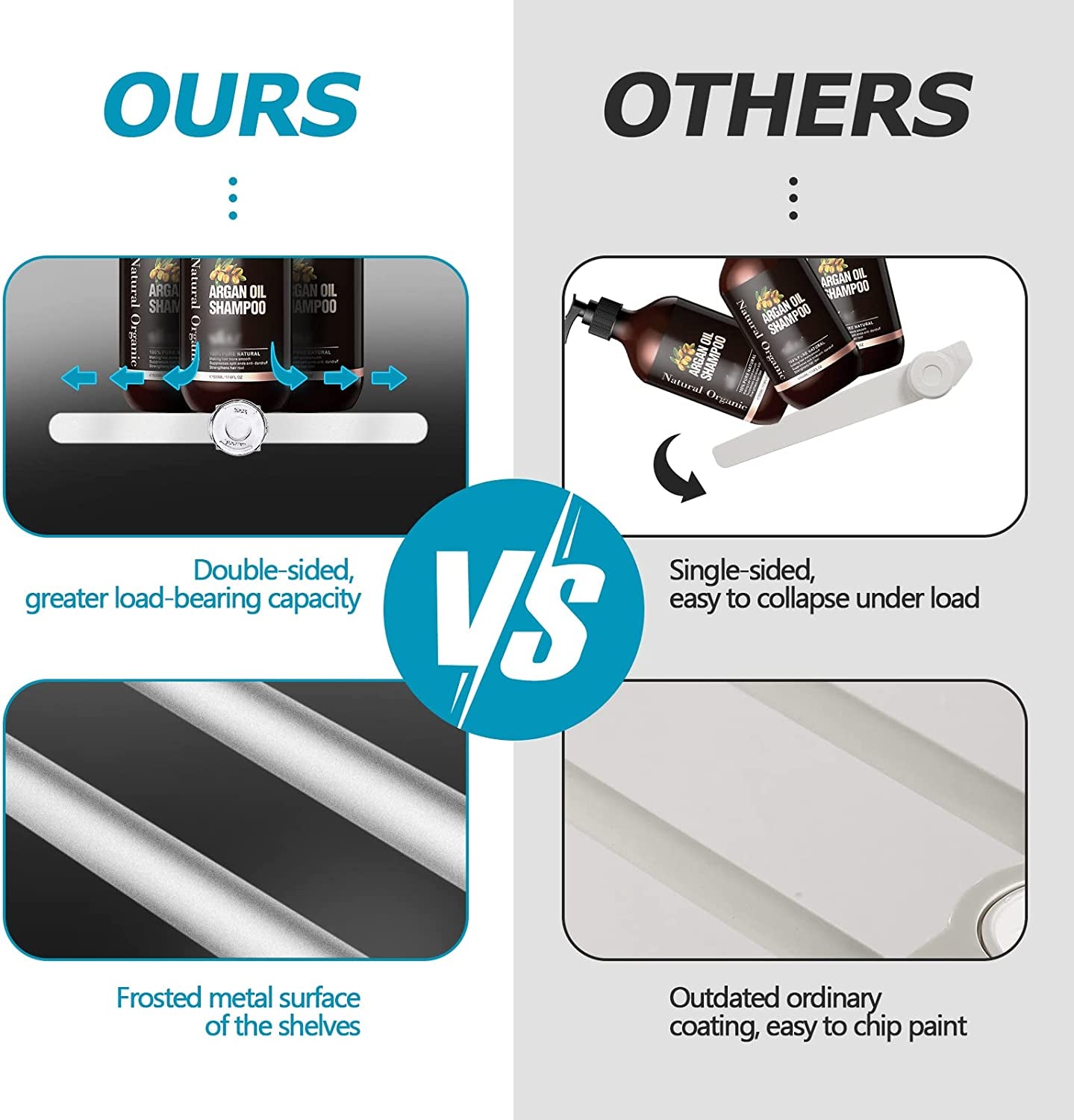 Bathroom Organizer, 4-Tier Over-The-Toilet Storage, Adjustable Floor to Ceiling Storage Cabinet, Metal Bathroom Shelves for Small Room, Saving Space, 65 to 116 Inch Tall, White