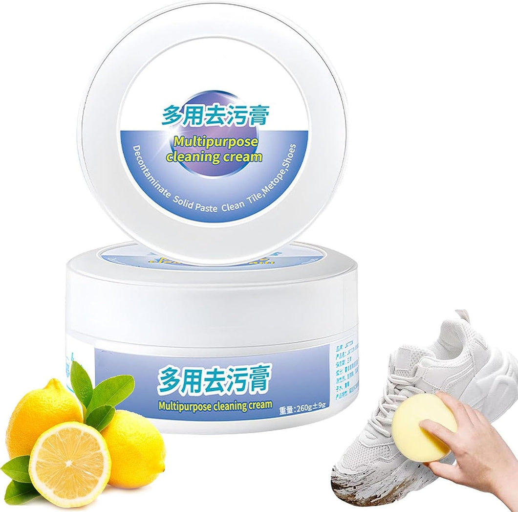 2023 New Multi-Functional Cleaning and Stain Removal Cream, Shoe Multifunctional Whitening & Stain Remover Cream with Sponge Eraser (1 Pcs)