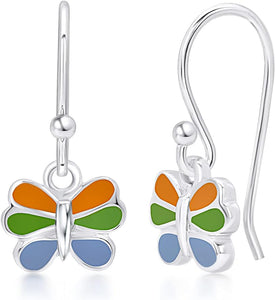 BLING BIJOUX - GIRLS SILVER EARRINGS - Sterling Silver Dangle Earrings - Women'S Jewellery, Kids Jewellery and Gifts - Hypoallergenic Earrings Hooks.