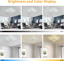 Load image into Gallery viewer, Modern LED Ceiling Light, Dimmable Flush Mount Ceiling Lights Fixture with Remote Control, 23.6&quot; 8-Square Acrylic Ceiling Lamp for Kitchen Living Room Dining Room Bedroom, 96W, 3000K-6000K
