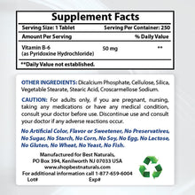Load image into Gallery viewer, Vitamin B6 50 Mg 250 Tablets
