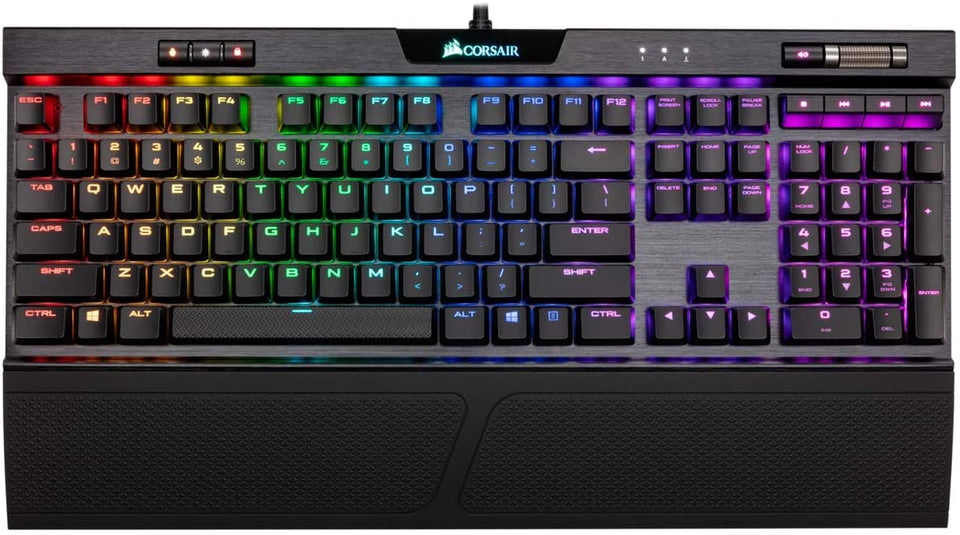 K70 RGB MK.2 RAPIDFIRE Low Profile - Backlit RGB LED - USB Passthrough & Media Controls - Fastest & Linear Low Profile - Cherry MX Speed