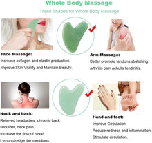 Load image into Gallery viewer, Gua Sha Tool, Jade Stone Guasha Massage Scraping, Guasha Board for Facial and Body Skin Massage. Gua Sha Tool for Toxins/Prevents Wrinkles for Spa Acupuncture Therapy Trigger Point Treatment.
