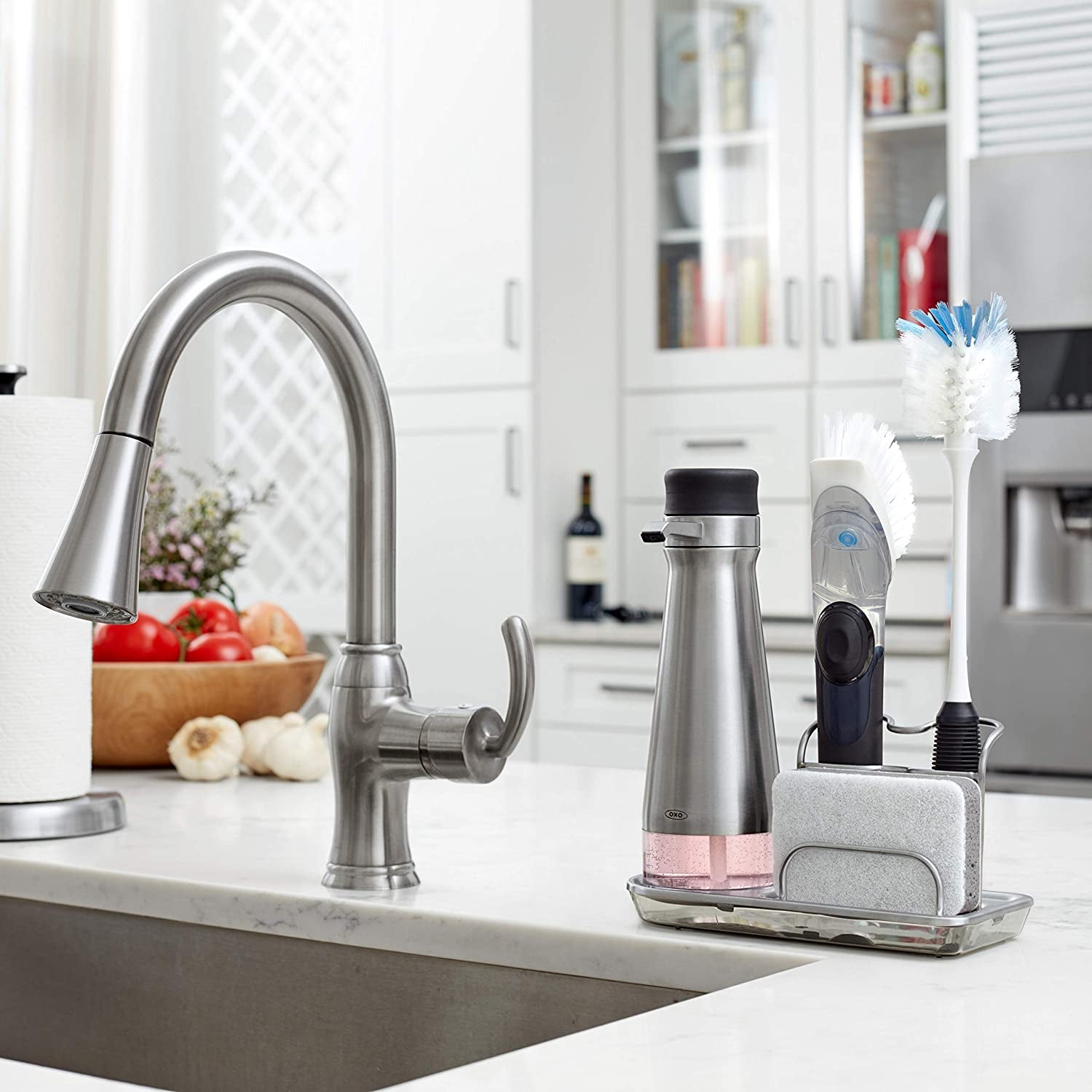 Good Grips Soap Dispensing Dish Brush, None, Black/White, 1067529, 15X10X5Cm