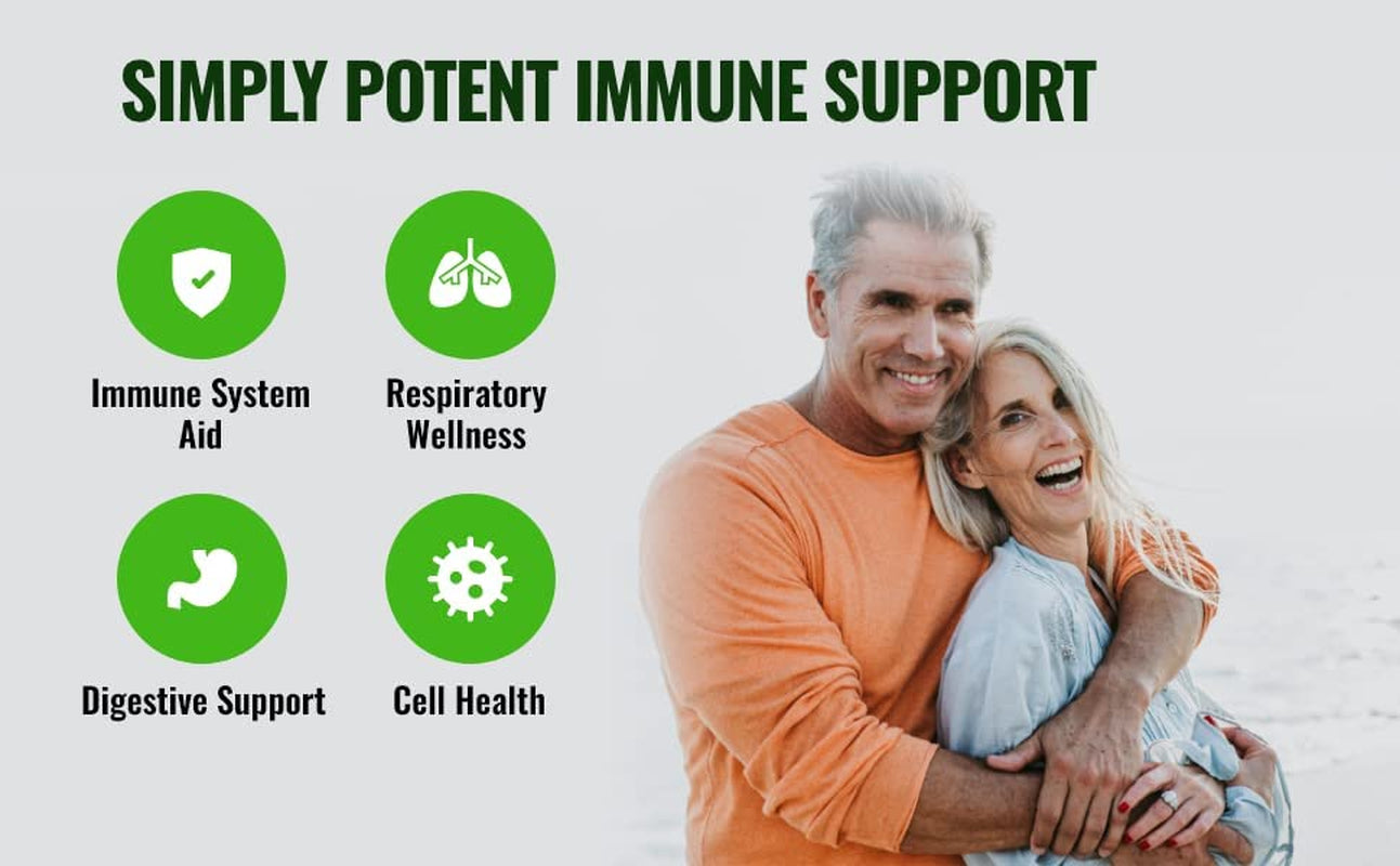 Immune Support Supplement, 10 in 1 Immunity Booster Blend of Elderberry, Vitamin C, Zinc,Turmeric, Probiotics & Antioxidants for Immune, Respiratory & Digestive Health, 60 Pills
