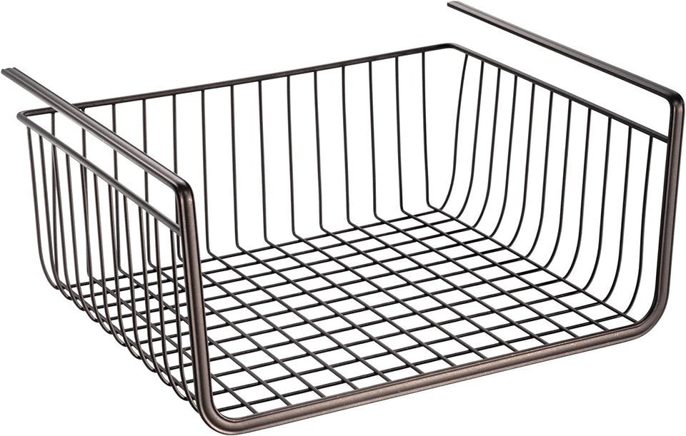 York Lyra Metal under Shelf Basket, Bronze