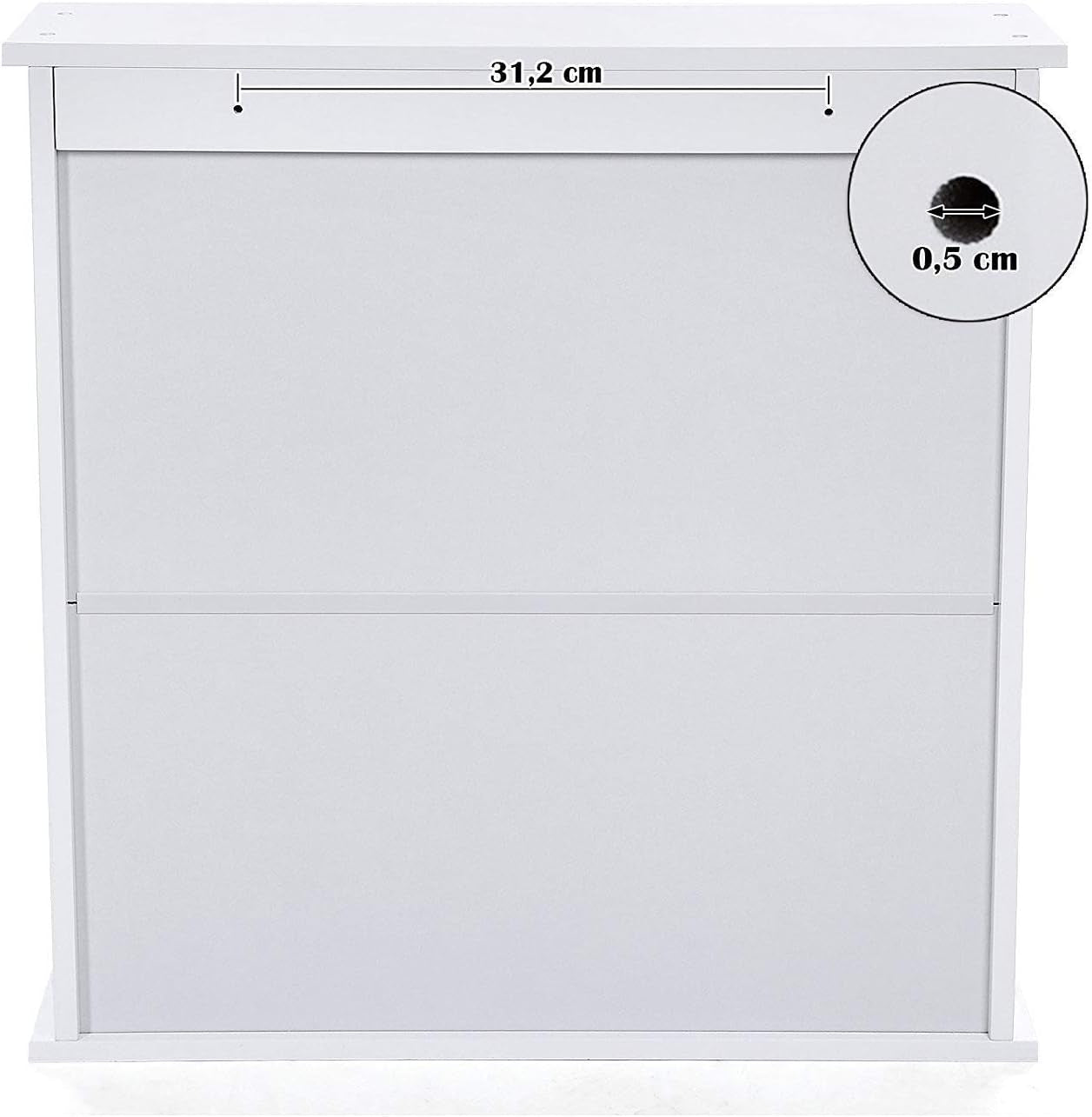Double Mirror Doors Bathroom Cabinet, Wall Cabinet, Storage Cupboard, Wall-Mounted Storage Unit, Adjustable Height Shelves, 56 X 13 X 58 Cm, White LHC002