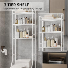 Load image into Gallery viewer, over the Toilet Storage 3-Tier over Toilet Bathroom Organizer over Washing Machine Rack Bathroom Shelf White
