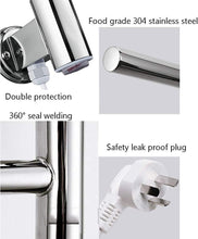 Load image into Gallery viewer, Electric Heated Towel Rail Radiator, Wall Mount Towel Rail Warmer Rack, 180° Rotating Thermostat Bathroom Electric Towel Rail
