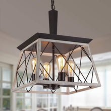 Load image into Gallery viewer, Farmhouse Chandelier 4 Lights Rustic Vintage Pendant Lights L38Xh47Cm Lantern Ceiling Light Fixture Industrial Island Light Chandeliers for Kitchen Island Dining Room Living Room Bulbs Included
