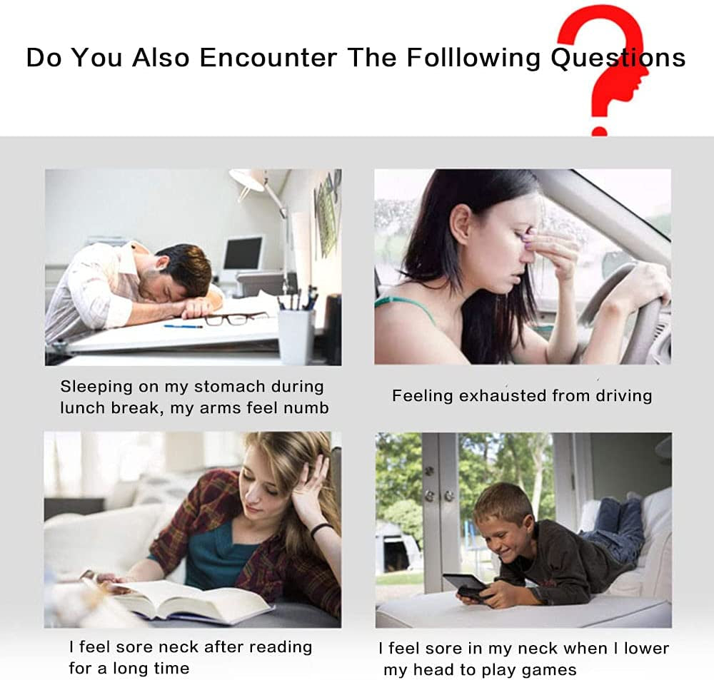 Inflatable Travel Pillow,  Inflatable Airplane Pillow Comfortably Supports the Head, Neck and Chin, Inflatable Neck Pillow with Free Eye Mask/Earplugs (Grey)