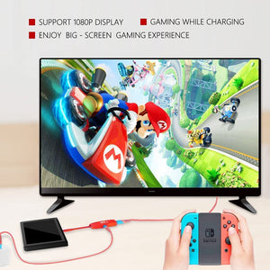 Switch Dock, USB C Hub Adapter, 4K@60Hz HDMI Switch Docking Station Portable TV Dock for Nintendo Switch Charging Dock, Type C to HDMI TV Adapter for Nintendo Switch Macbook Pro Air Samsung Dex-Red