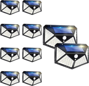 10 Packs Solar Lights Outdoor, Efficient Wireless Motion Solar Sensor Lights with 3 Light Modes, IP65 Waterproof Solar LED Light for Garden, Patio, Driveway Path Outdoor Scene