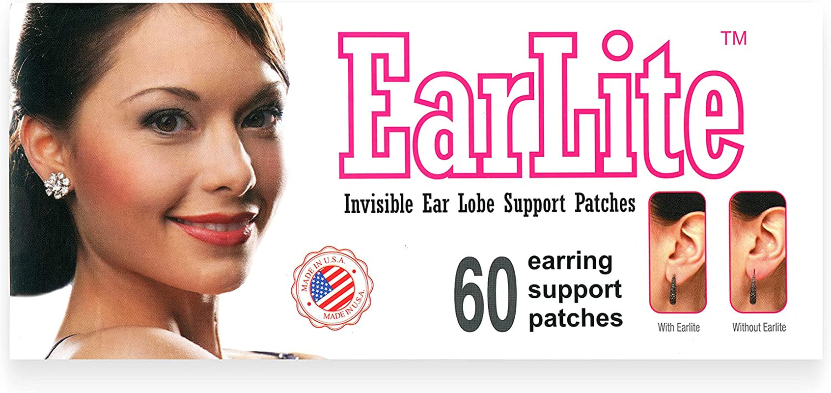 60 Invisible Earring Ear-Lobe Support Patches Waterproof Patches in Ziplock Pouch