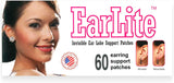 60 Invisible Earring Ear-Lobe Support Patches Waterproof Patches in Ziplock Pouch