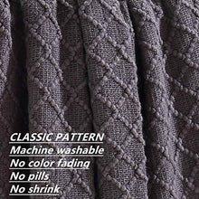 Load image into Gallery viewer, Knitted Decorative Throw Blanket for Couch Sofa Chair Bed, Soft Breathable Lightweight for Spring Summer (127X152Cm Dark Grey/Black)
