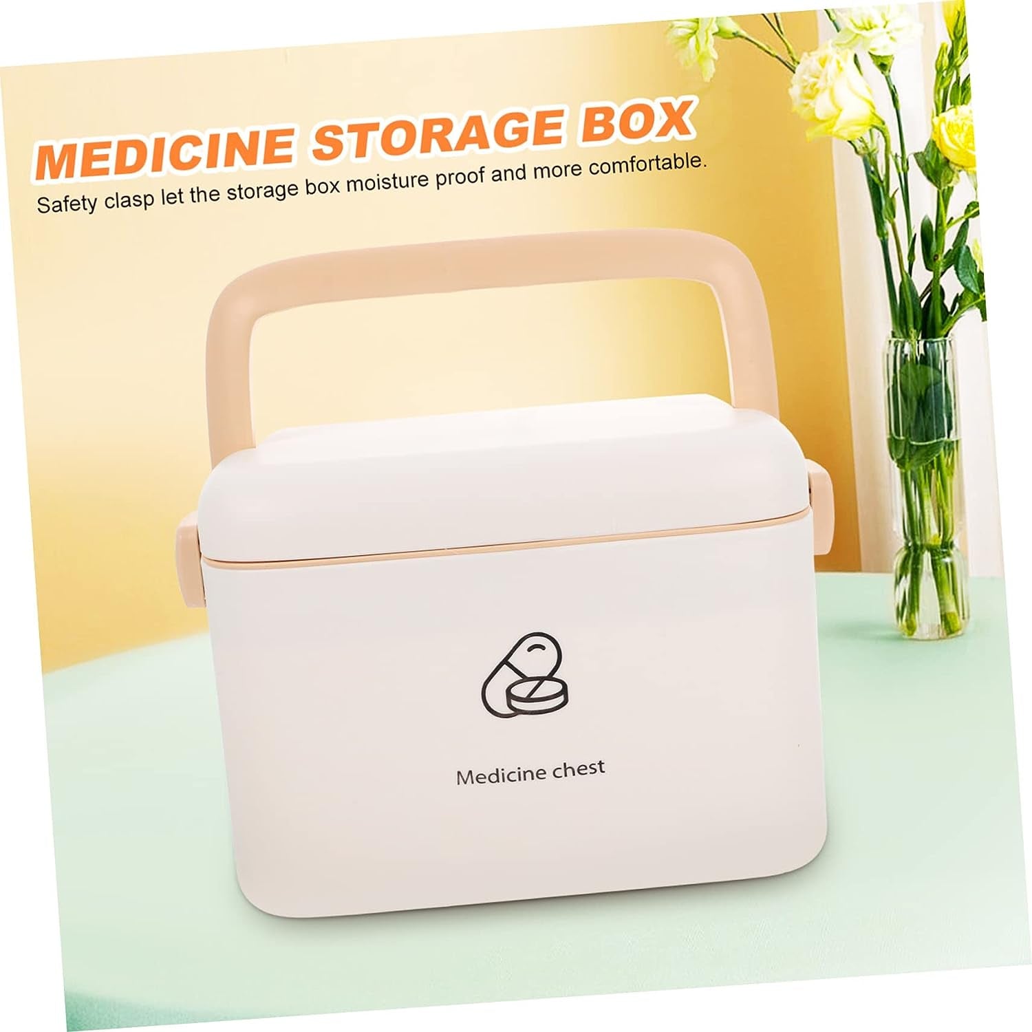 Box Medicine Storage Large Makeup Case First Aid Container Cosmetic Cases for Traveling Time Lock Box Household Medicine Box Storage Box with Lock Medicine Cabinet Cosmetics Box