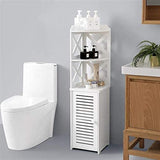 Bathroom Storage Utility Display Cabinet Stand White Waterproof 3 Shelves T2