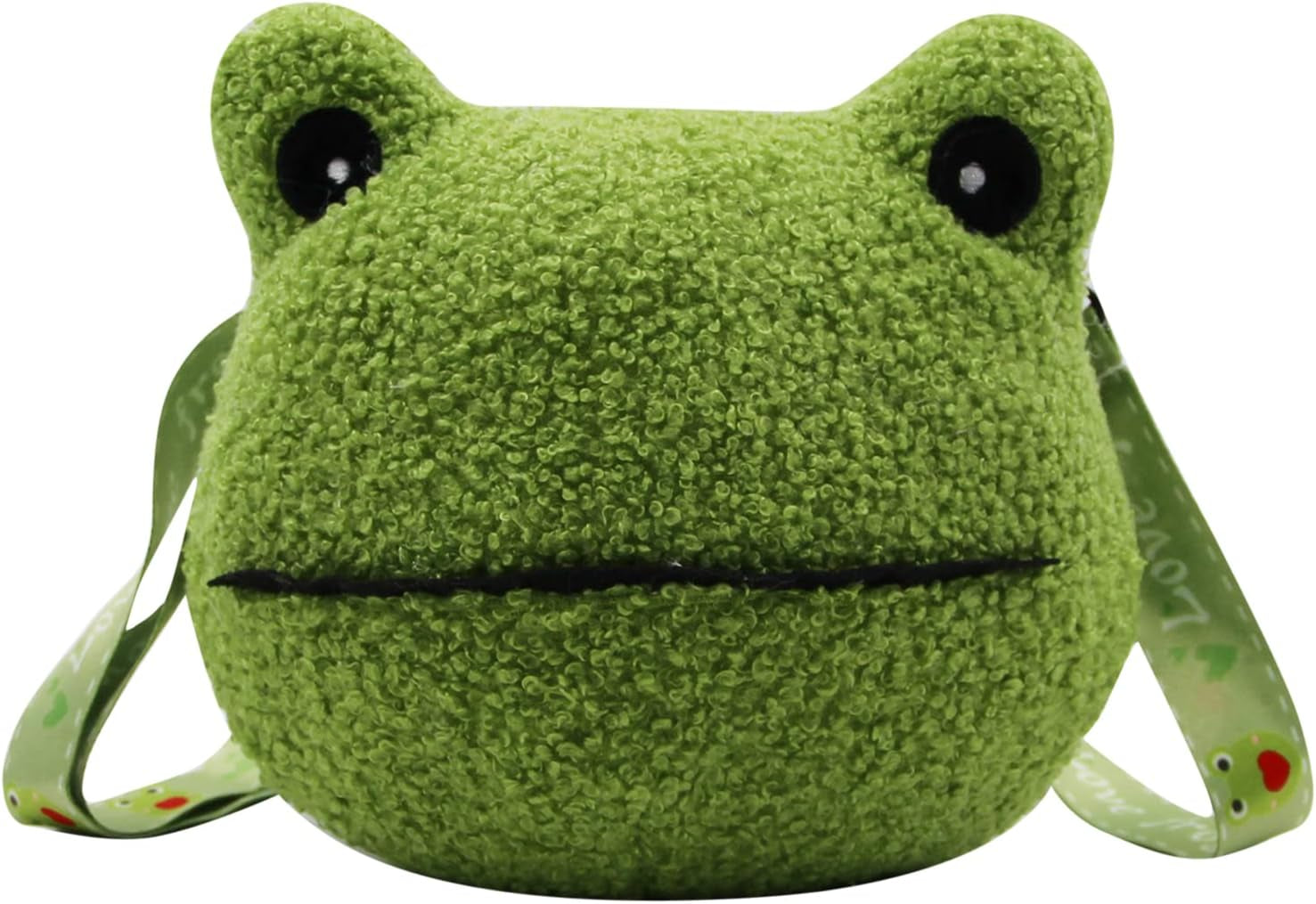 Cute Frog Crossbody Shoulder Bag Coin Purse Plush Mini Cartoon Satchel Handbags for Kids Girls Boys Women, C Green, One Size, Unique,Crossbody