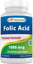 Load image into Gallery viewer, Folic Acid 1000 Mcg 240 Tablets
