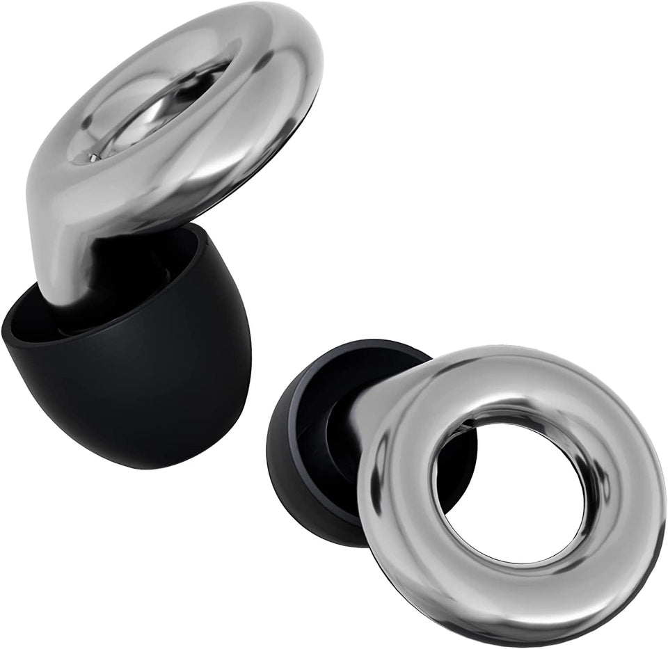 Experience Noise Reduction Ear Plugs – High Fidelity Hearing Protection for Concerts, Motorcycles, Drummers, Work & Noise Sensitivity – 8 Ear Tips in XS, S, M, L – 18Db Noise Cancelling - Silver