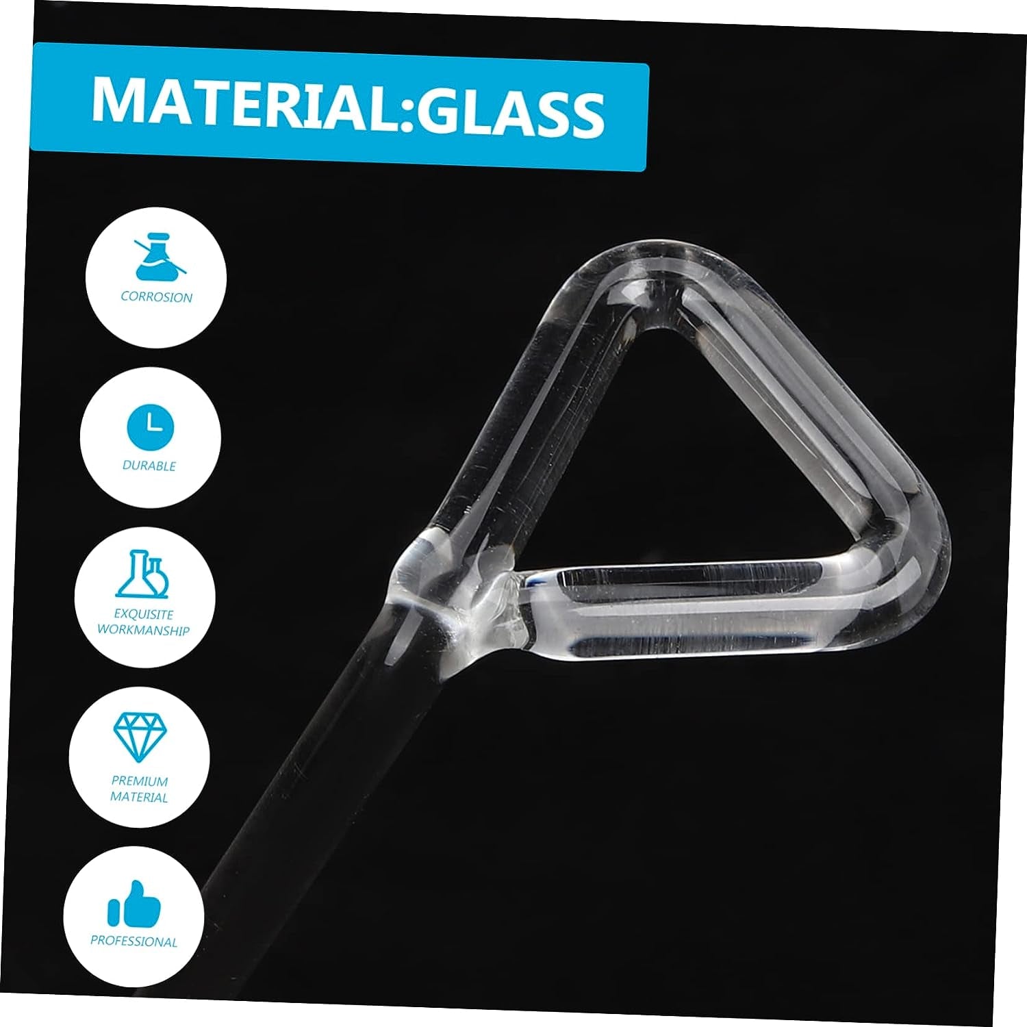 2Pcs Diffuser Cell Spreader Bars Cell Spreading Bar Science Experiment Kit Chemistry Glass Stick Cell Spreaders Glass Boom Transparent Triangle Cell Spreader