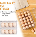 Clear Egg Holder for Refrigerator - Stackable Egg Storage Container with Lid for Fridge Storage, Pantry Organiser, Kitchen Storage & Organisation (24 Eggs)