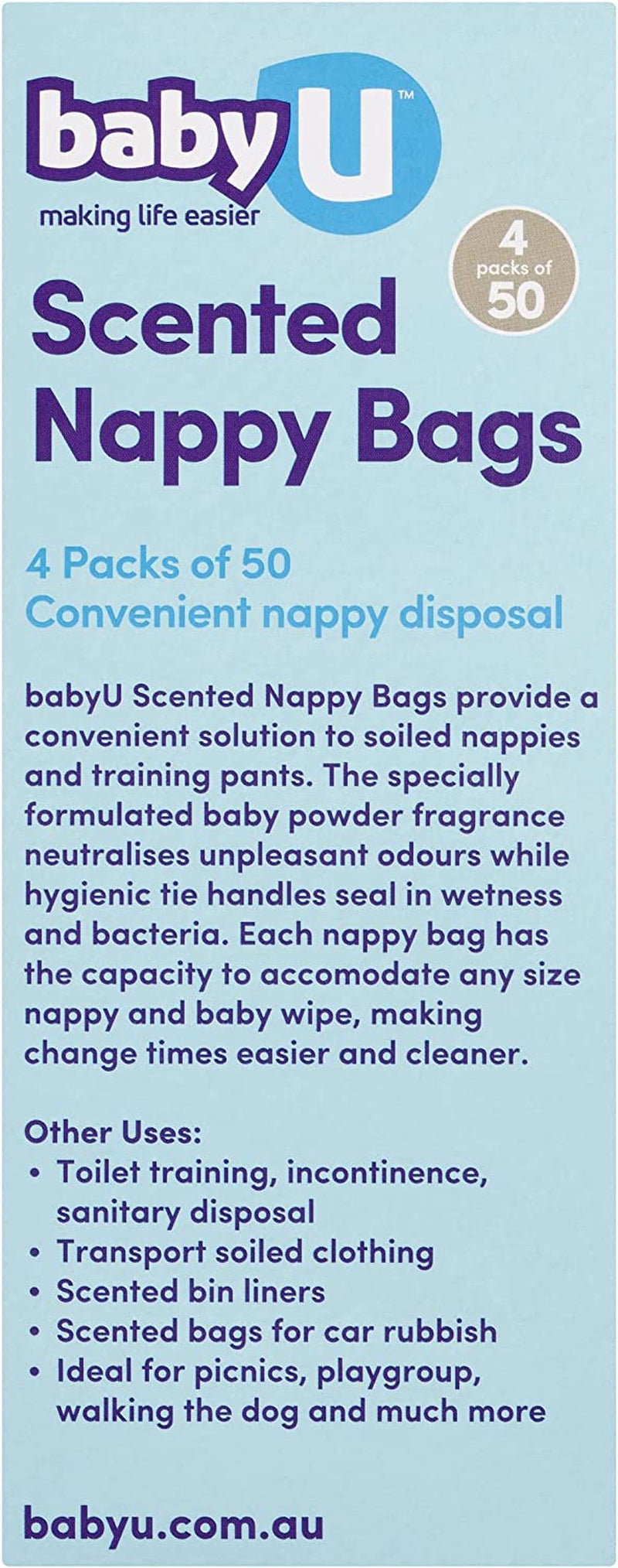 Babyu Scented Nappy Bags, 200 Count