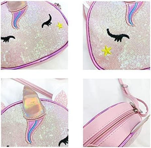 Girls Purse Unicorn Sequin Crossbody Bags for Little Girls Cute Purse for Teens