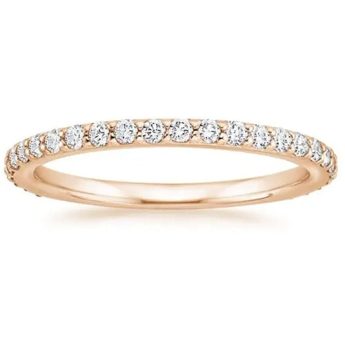 14K Gold Plated Sterling Silver Cubic Zirconia Diamond Stackable Eternity Bands for Women pattanaustralia