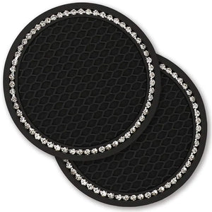 Universal Car Bling Cup Holder Insert Coaster Car Interior Accessories 7 cm(2.75 inch) Silicone Anti Slip Crystal Rhinestone Vehicle Coaster 2 pcs pattanaustralia