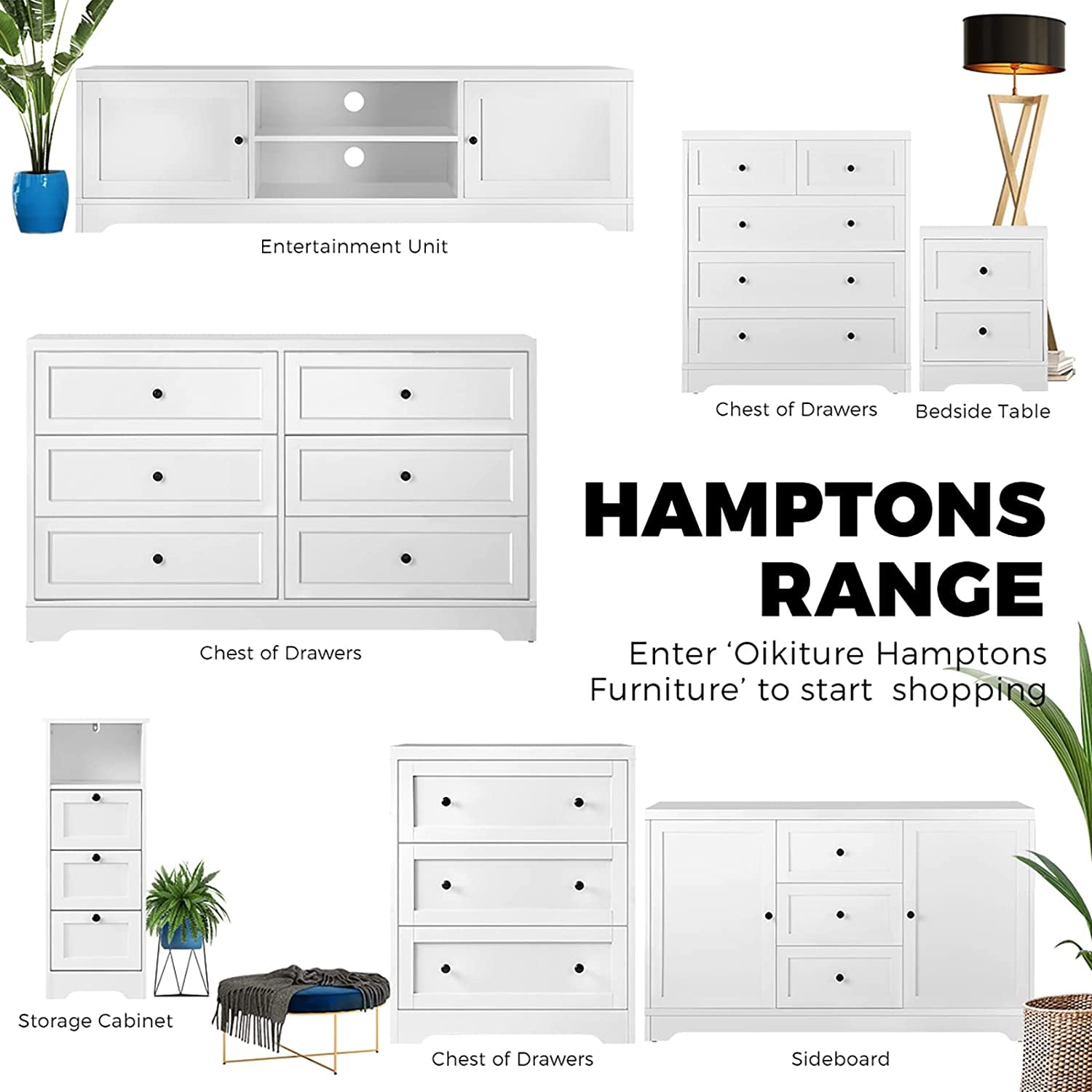 Sideboard Bathroom Cabinet with 3 Drawers