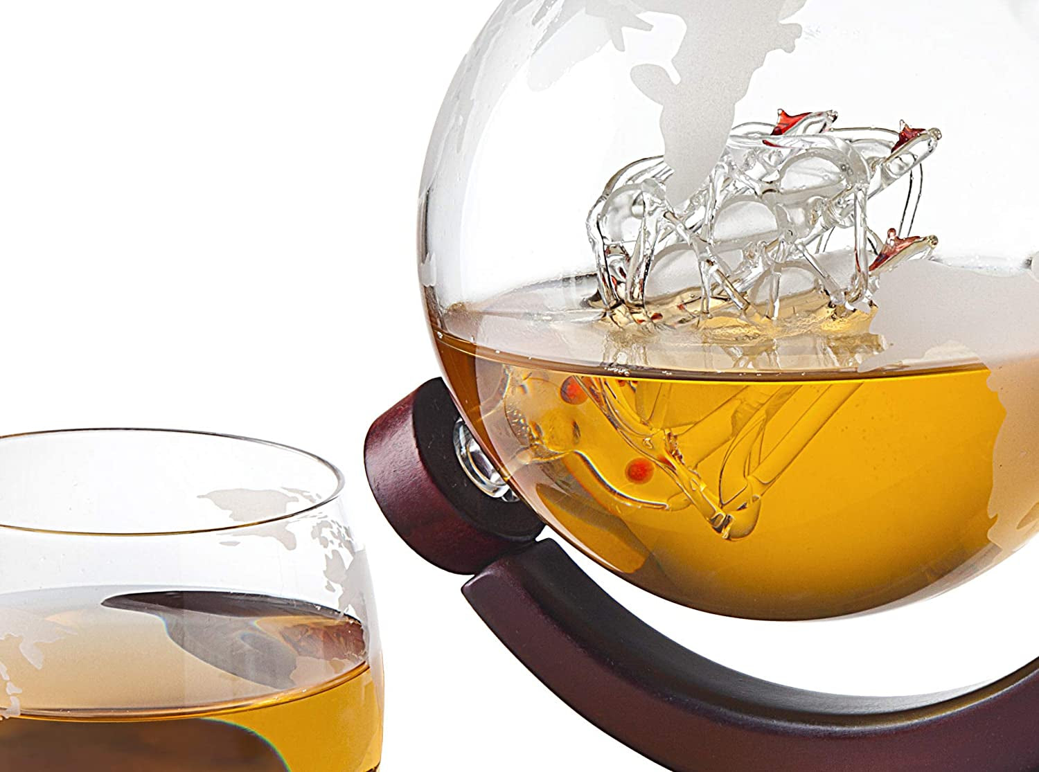 Whiskey Decanter Globe - for Liquor, Scotch, Bourbon, Vodka or Wine - 850Ml