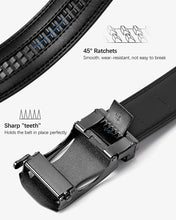 Load image into Gallery viewer, Men&#39;S Leather Ratchet Dress Belt with Automatic Sliding Buckle
