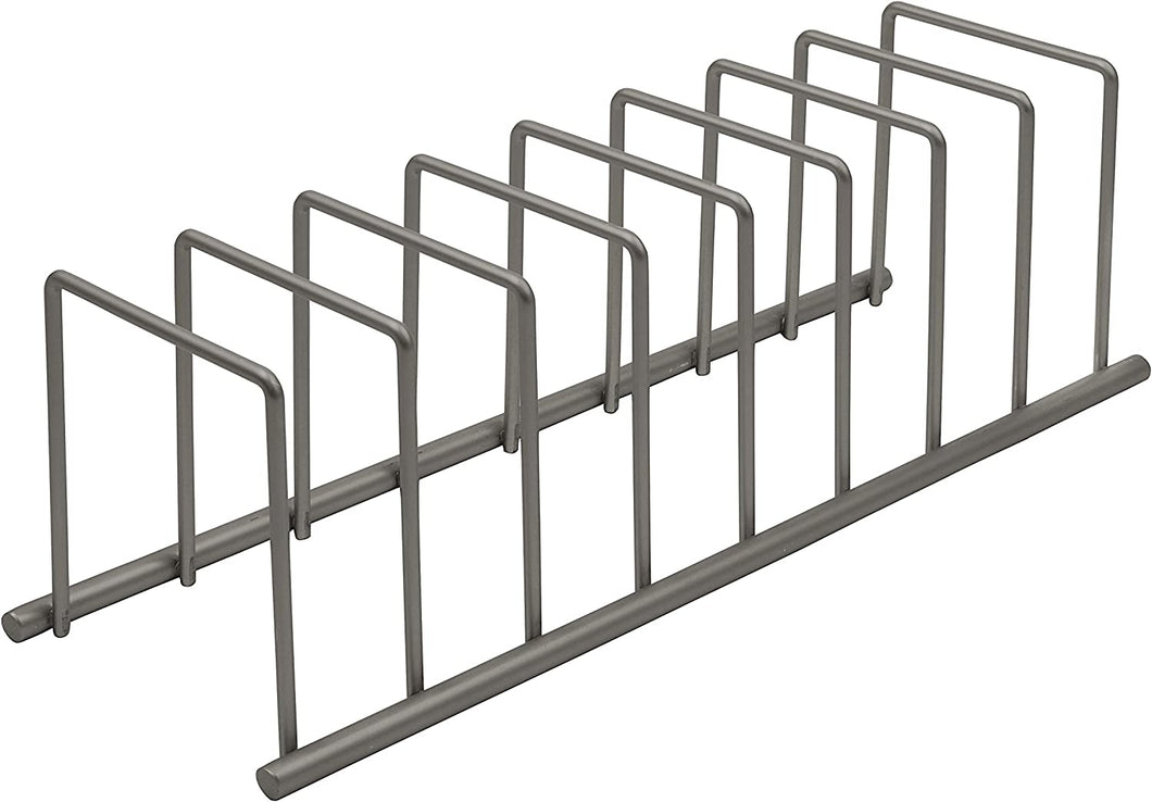 Alloy Steel Euro Kitchen Organizer for Plates, Cutting Boards, Bakeware Cooling Racks, Pots & Pans, Serving Trays, Reusable Containers, and Lids, Industrial Gray