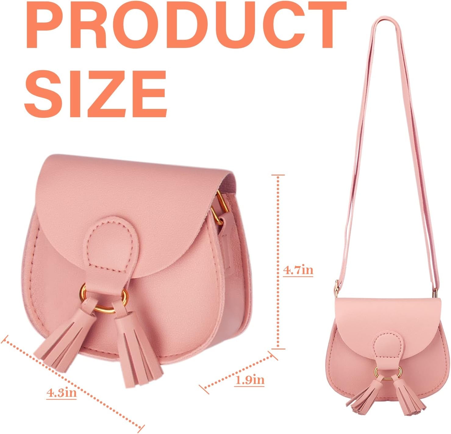 Little Girls Purse for Toddler Kids Girls Leather Crossbody Bag with Tassel