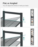 Shoe Rack, 8-Tier Shoe Organizer, Metal Shoe Storage for Garage, Entryway, Set of 2 4-Tier Stackable Shoe Shelf, with Adjustable Flat or Angled Shelves, Holds 32-40 Pairs, Grey