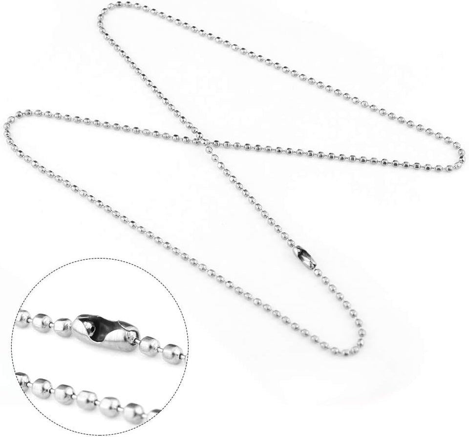 Beaded Pull Chain Extension with Connector, Stainless Steel 5 M Length Pull Chain with 40 Matching Connectors for Daily Life-Silver