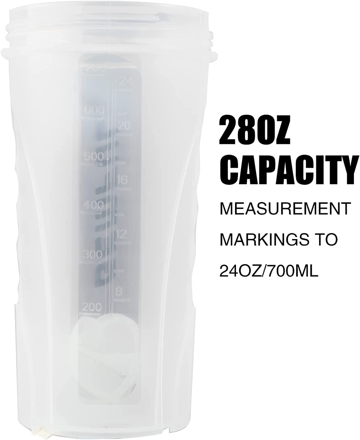 Shaker Bottle for Protein Mixes Bpa-Free Leak Proof Smothies Mixer Water Cups 2 Pack