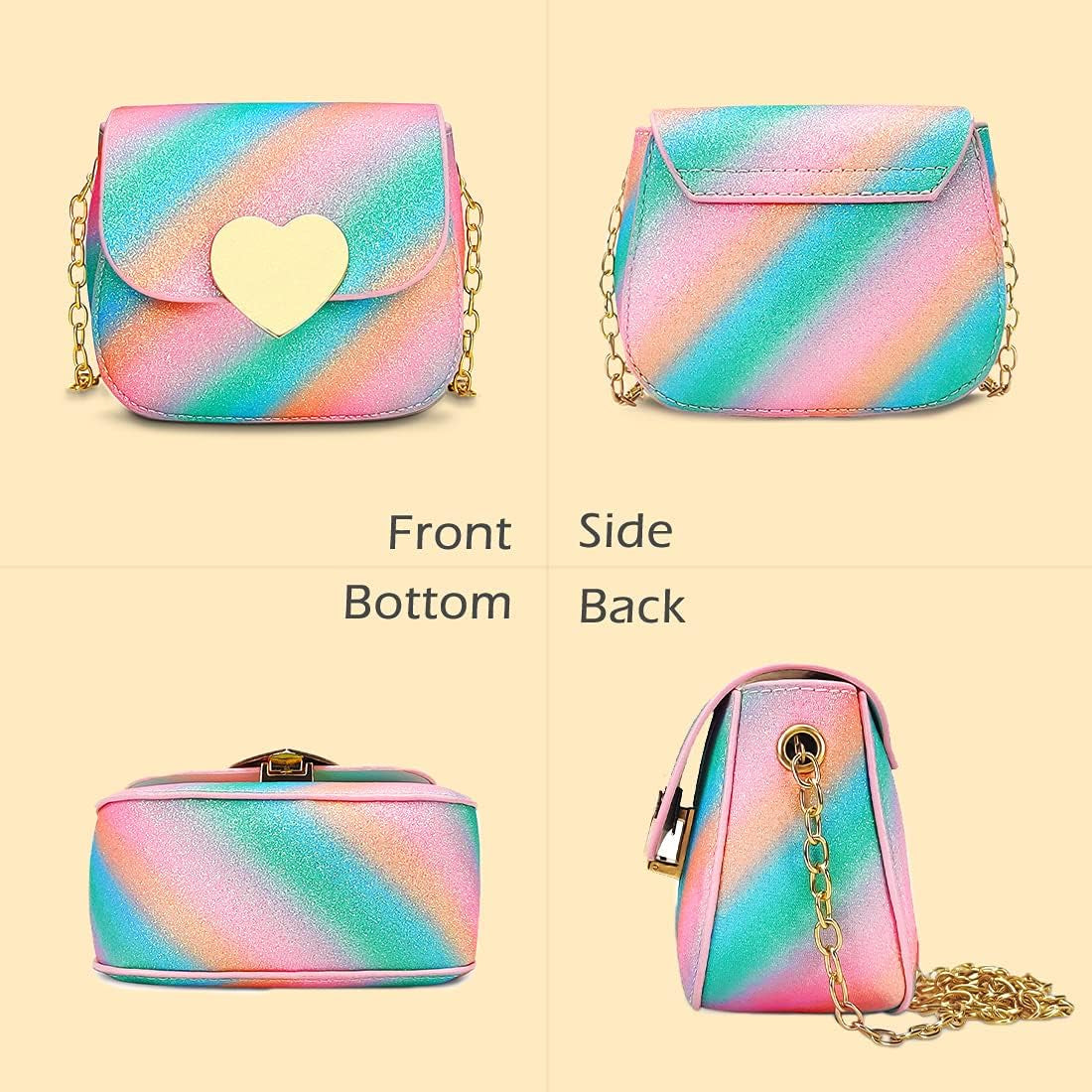 Little Girls Purse Cute Mini Toddler Crossbody Purse Kids Purses for Girls Rainbow Purse for Little Girls