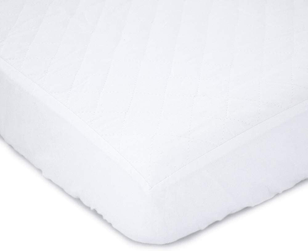 Breathe Easy Waterproof Quilted Moses Basket Mattress Protector, White
